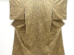 新品未使用品　紬　一重仕立て　絹 Prices down2）未仕立て 名古屋帯「黄土色 丸に蜻蛉」 正絹帯